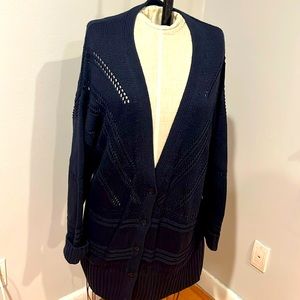 Cotton blend knit navy women’s long sweater💙